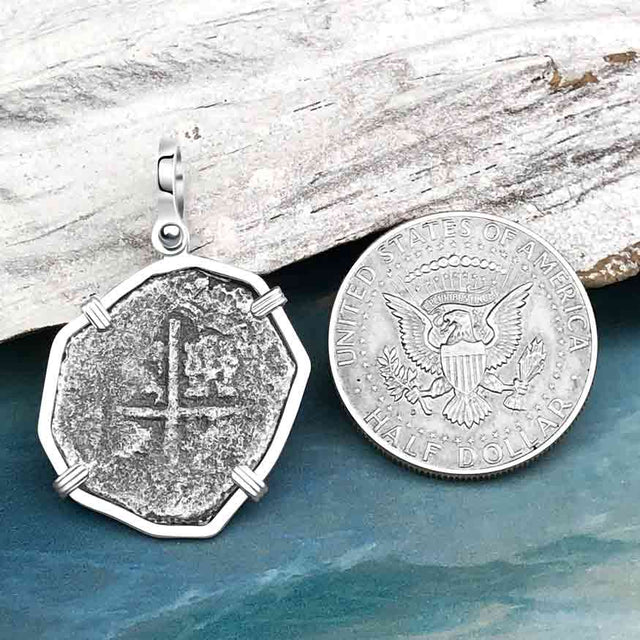 Sao Jose 4 Reale circa 1598-1621 Shipwreck Coin Sterling Silver Pendant