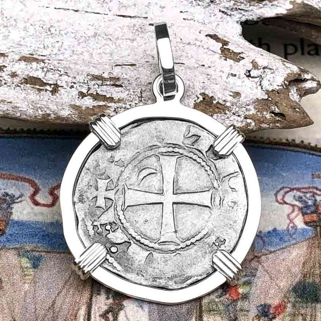 Templar Knights Era Antioch Crusader Medieval Silver Denier Helmet Head Coin of the Crusades Sterling Silver Pendant