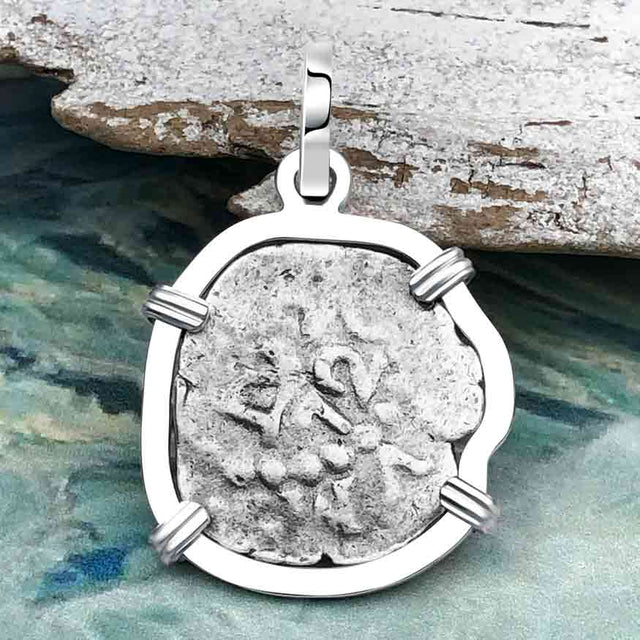 1720 Rimac River "Good Luck" Spanish 1/2 Reale "Piece of Eight" Sterling Silver Pendant