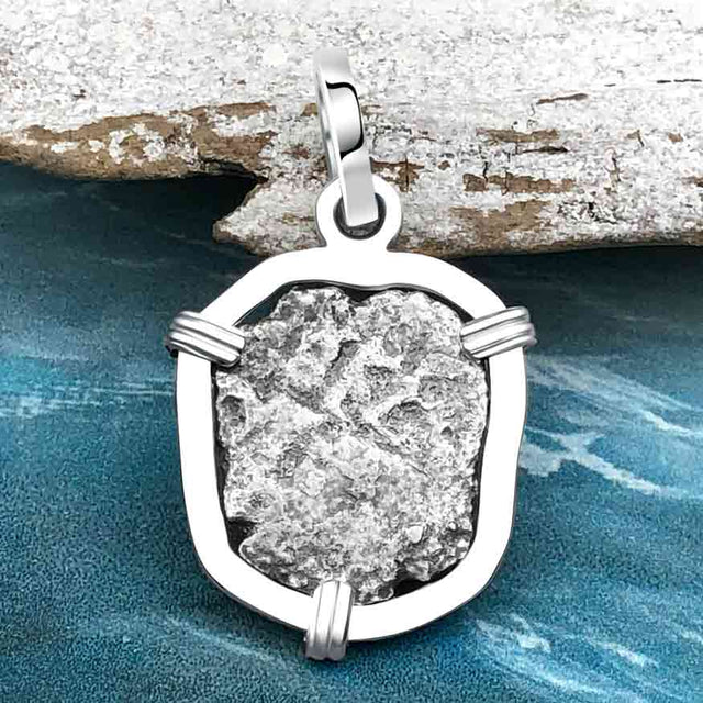 1738 Rimac River "Good Luck" Spanish 1/2 Reale "Piece of Eight" Sterling Silver Pendant