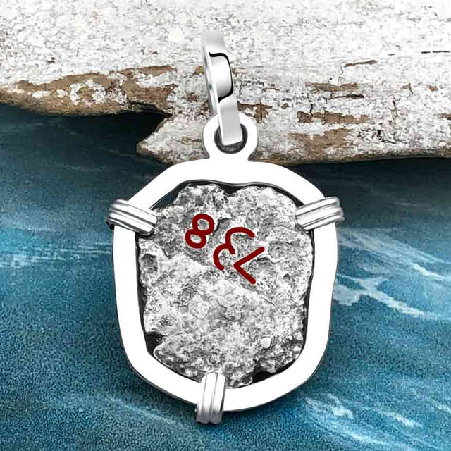 1738 Rimac River "Good Luck" Spanish 1/2 Reale "Piece of Eight" Sterling Silver Pendant