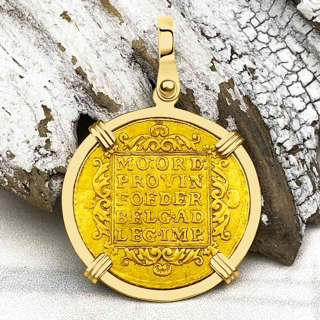 RARE 1776 23K Gold Ducat of the Dutch East India Company VOC 18K Gold Pendant