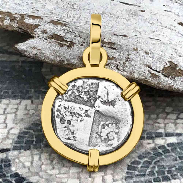 Ancient Greek Lion Hemidrachm 400 BC 14K Gold Pendant