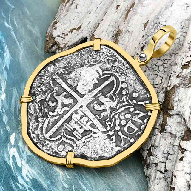 Mel Fisher's Atocha 8 Reale Shipwreck Coin 14K Gold Pendant
