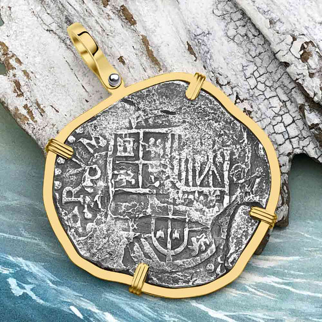 Mel Fisher's Atocha 8 Reale Shipwreck Coin 14K Gold Pendant