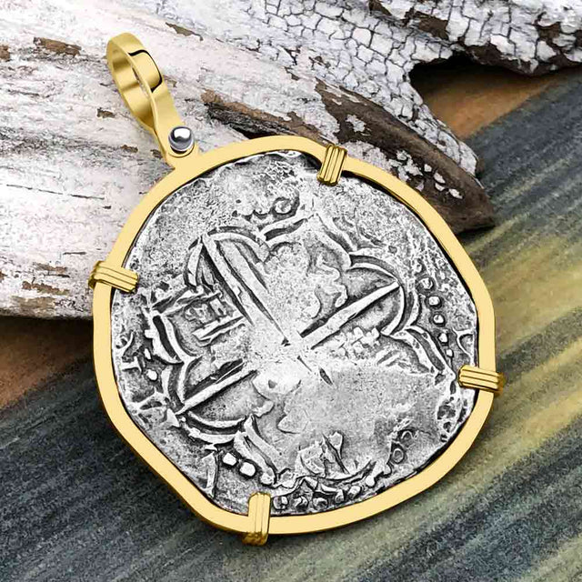 Mel Fisher's Atocha 8 Reale Shipwreck Coin 14K Gold Pendant