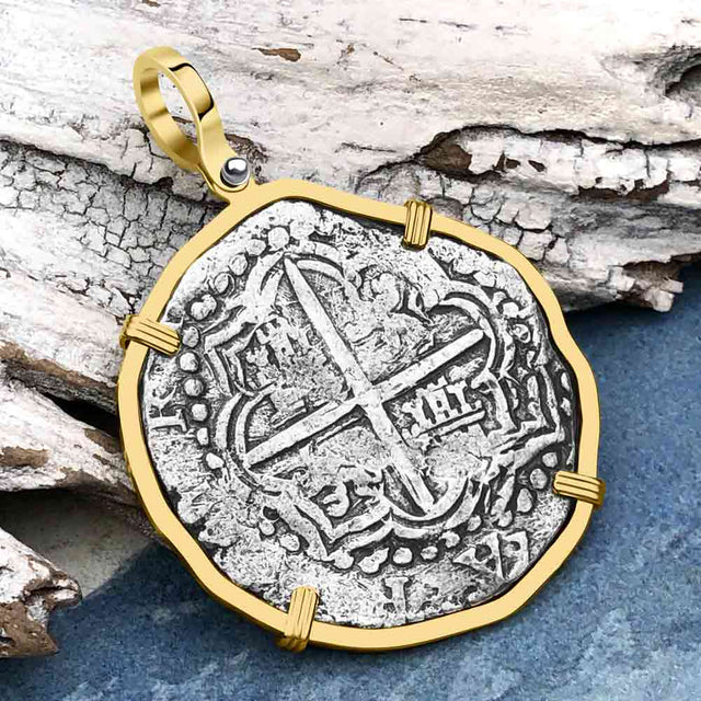 Mel Fisher's Atocha 8 Reale Shipwreck Coin 14K Gold Pendant