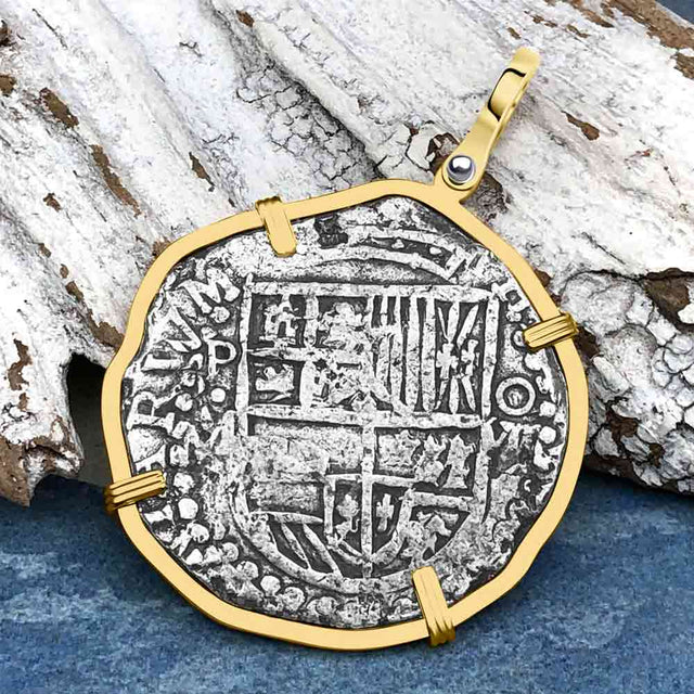 Mel Fisher's Atocha 8 Reale Shipwreck Coin 14K Gold Pendant