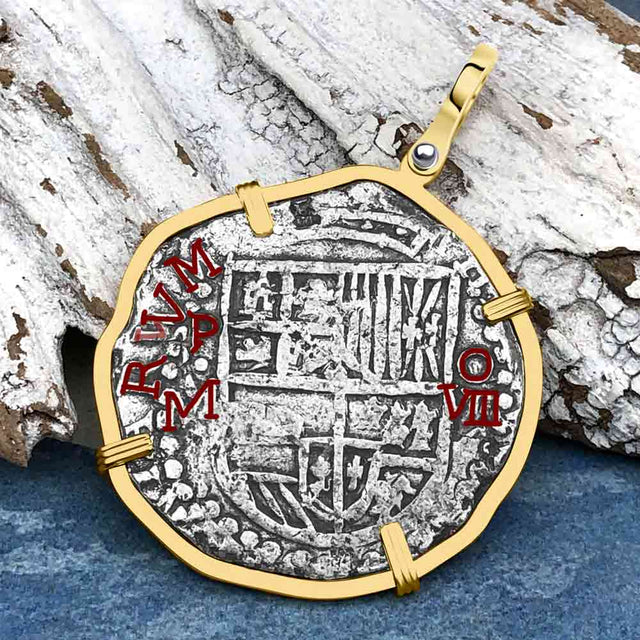 Mel Fisher's Atocha 8 Reale Shipwreck Coin 14K Gold Pendant
