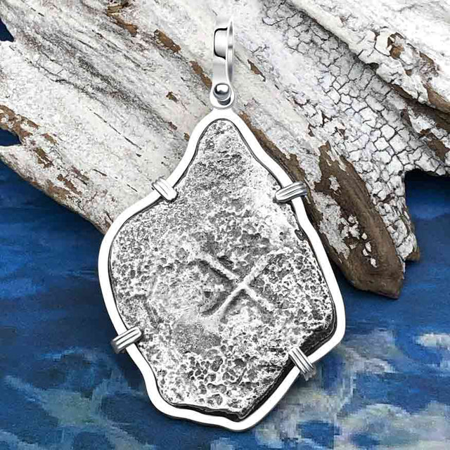 1715 Fleet Golden Age of Piracy Shipwreck Spanish 8 Reale Piece of 8 Silver Pendant