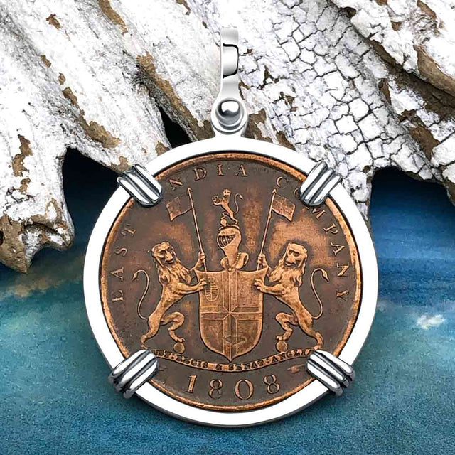 Admiral Gardner Shipwreck Ten Cash Coin Grade 1+ Sterling Silver Pendant