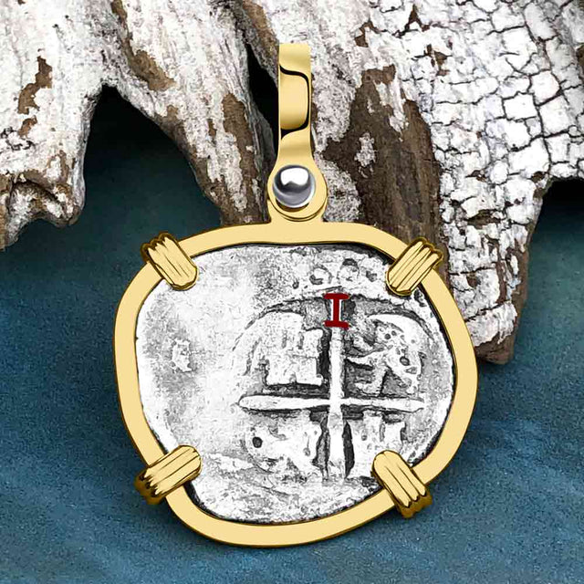 1657 Consolacion Shipwreck Pirate Era Spanish 1 Reale Piece of Eight 14K Gold Pendant