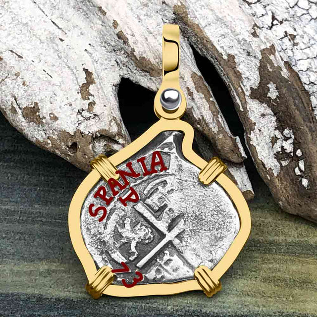 1673 Consolacion Shipwreck Pirate Era Spanish 1 Reale Piece of Eight 14K Gold Pendant