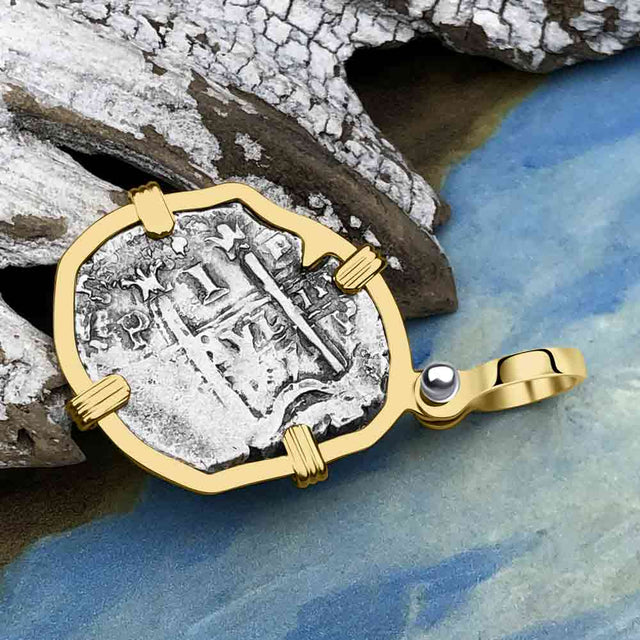 1677 Consolacion Shipwreck Pirate Era Spanish 1 Reale Piece of Eight 14K Gold Pendant