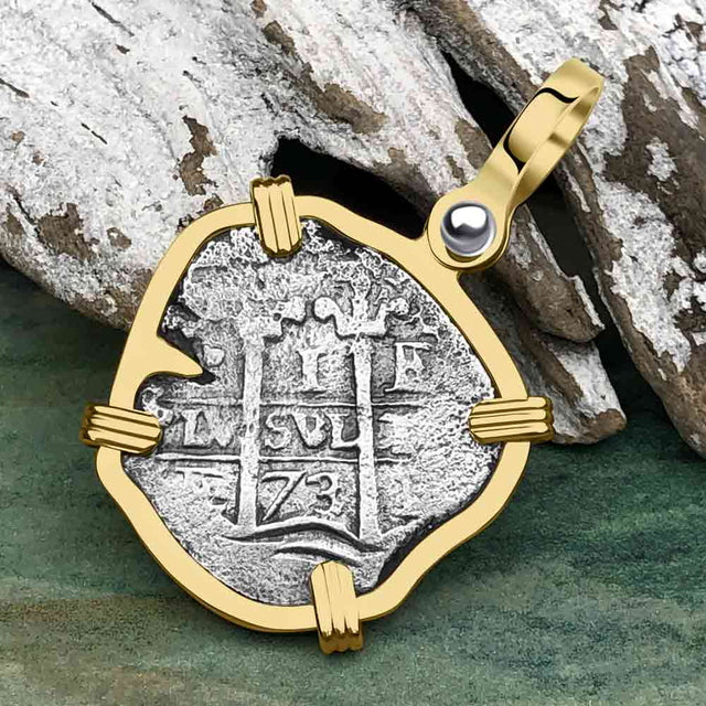 1673 Consolacion Shipwreck Pirate Era Spanish 1 Reale Piece of Eight 14K Gold Pendant