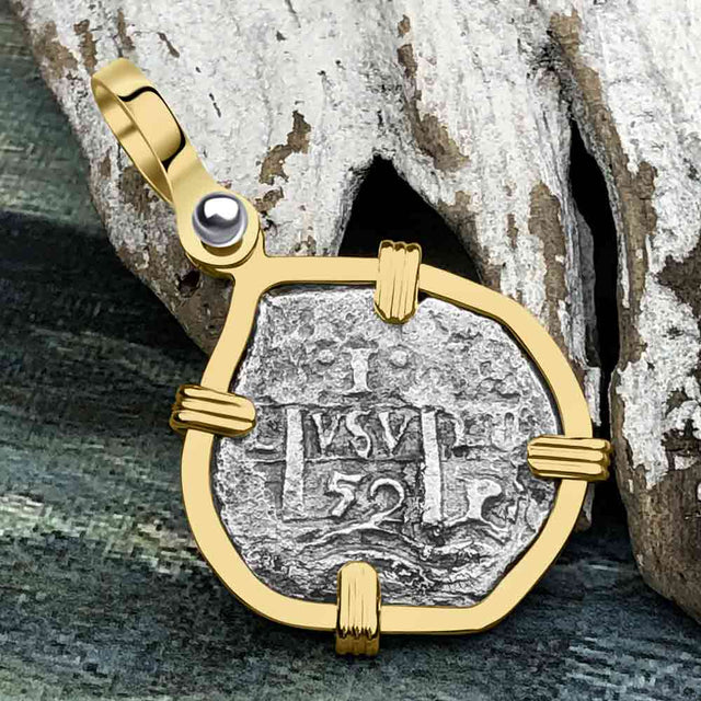 1652 Consolacion Shipwreck Pirate Era Spanish 1 Reale Piece of Eight 14K Gold Pendant