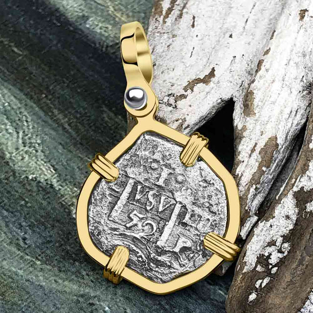 1652 Consolacion Shipwreck Pirate Era Spanish 1 Reale Piece of Eight 14K Gold Pendant