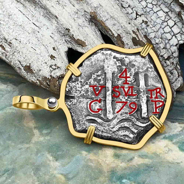 Rare 1679 Consolacion Shipwreck Pirate Era 4 Reale Cob 14K Gold Pendant
