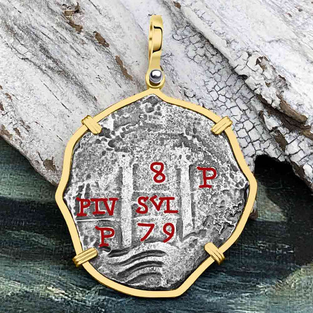 UNIQUE 1679 Consolacion Shipwreck Pirate Era 8 Reale Cob 14K Gold Pendant
