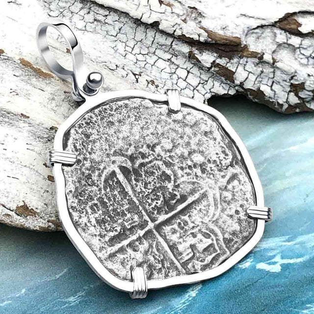 Mel Fisher's Atocha 8 Reale Cob Shipwreck Coin Piece of 8 Sterling Silver Pendant