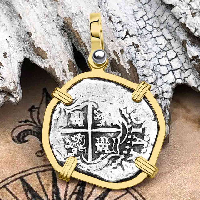 Atocha Era Buried Spanish 1 Reale Piece of Eight 14K Gold Pendant | Artifact # 5121