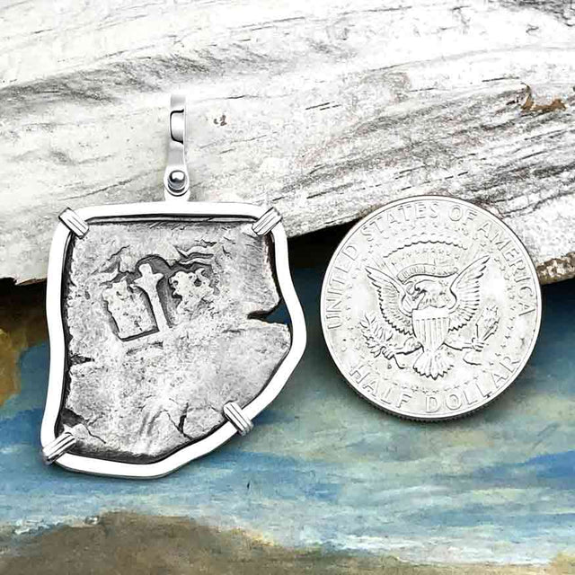 1715 Fleet Golden Age of Piracy Shipwreck Spanish 8 Reale Piece of 8 Silver Pendant