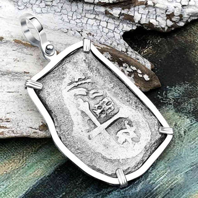 1715 Fleet Golden Age of Piracy Shipwreck Spanish 8 Reale Piece of 8 Silver Pendant