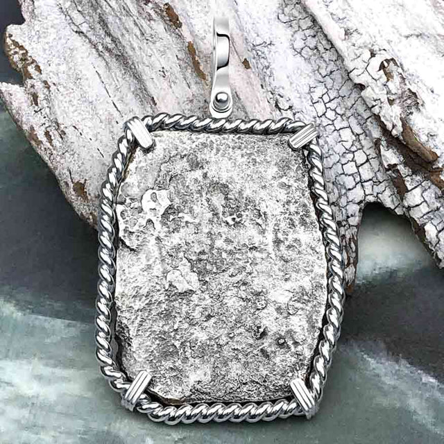 1715 Fleet Golden Age of Piracy Shipwreck Spanish 8 Reale Piece of 8 Silver Pendant
