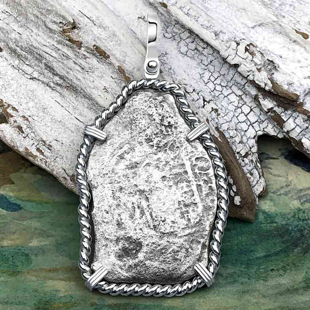 1715 Fleet Golden Age of Piracy Shipwreck Spanish 8 Reale Piece of 8 Silver Pendant