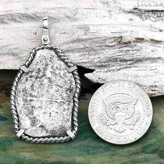 1715 Fleet Golden Age of Piracy Shipwreck Spanish 8 Reale Piece of 8 Silver Pendant