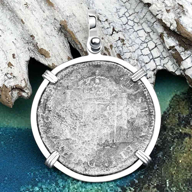 El Cazador Shipwreck 1783 Two Reale Piece of 8 Sterling Silver Pendant