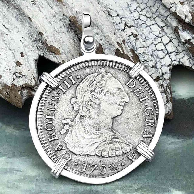 El Cazador Shipwreck 1783 Two Reale Piece of 8 Sterling Silver Pendant
