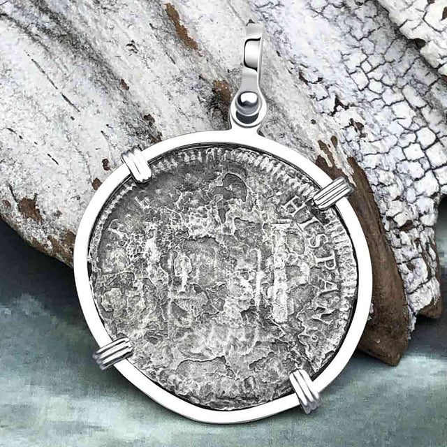 El Cazador Shipwreck 1783 Two Reale Piece of 8 Sterling Silver Pendant