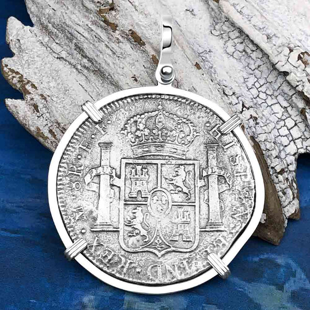 El Cazador Shipwreck 1783 8 Reale Piece of 8 Sterling Silver Pendant