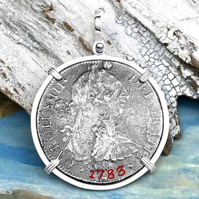 El Cazador Shipwreck 1783 8 Reale Piece of 8 Sterling Silver Pendant