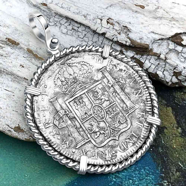 El Cazador Shipwreck RARE 1779 8 Reale Piece of 8 Sterling Silver Pendant