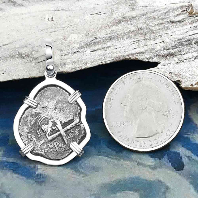 1678 Consolacion Shipwreck Pirate Era Spanish 1 Reale Piece of Eight Sterling Silver Pendant