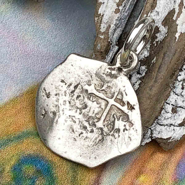 Pirate Chic 1/2 Reale Spanish Silver Cob Circa 1630 - the Legendary Piece of Eight Pendant