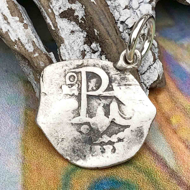 Pirate Chic 1/2 Reale Spanish Silver Cob Circa 1630 - the Legendary Piece of Eight Pendant