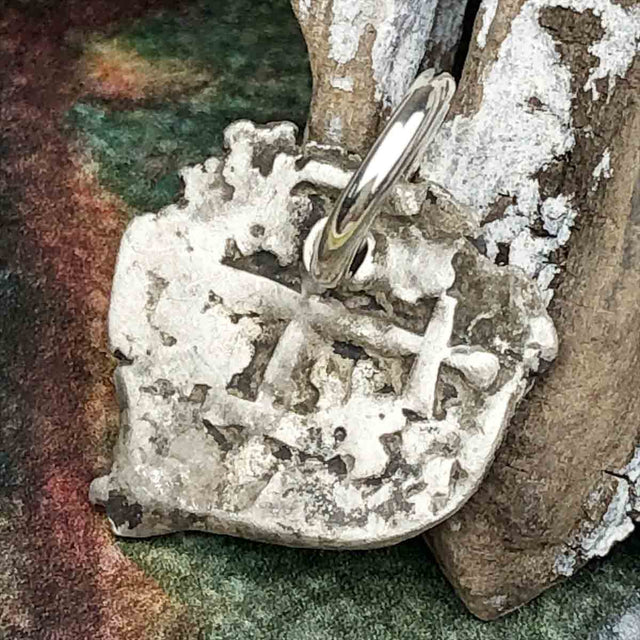 Pirate Chic 1/2 Reale Spanish Silver Heart Shaped Cob Dated 1707 - the Legendary Piece of Eight Pendant