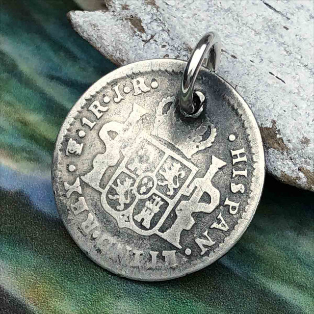 Pirate Chic 1 Reale Spanish Silver Portrait Dollar the Legendary Piece of 8 Pendant