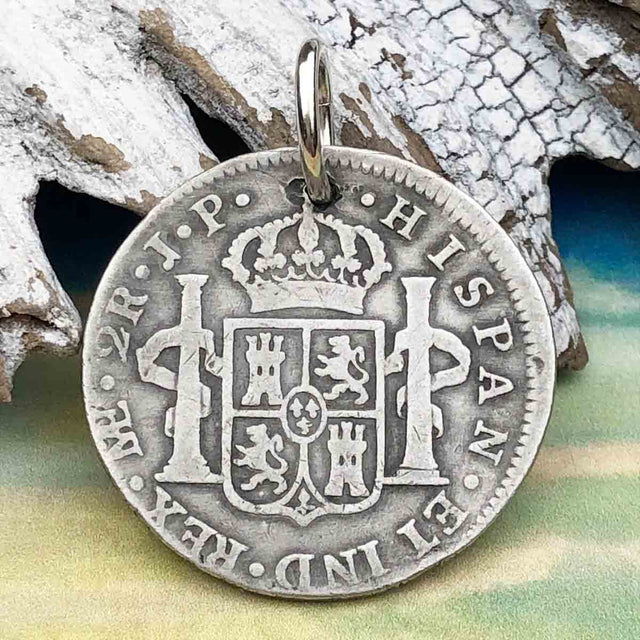 Pirate Chic 2 Reale Spanish Silver Portrait Dollar the Legendary Piece of 8 Pendant
