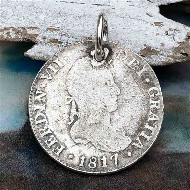 Pirate Chic 2 Reale Spanish Silver Portrait Dollar the Legendary Piece of 8 Pendant
