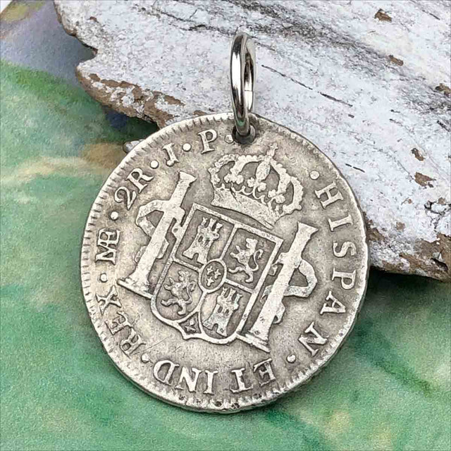 Pirate Chic 2 Reale Spanish Silver Portrait Dollar the Legendary Piece of 8 Pendant
