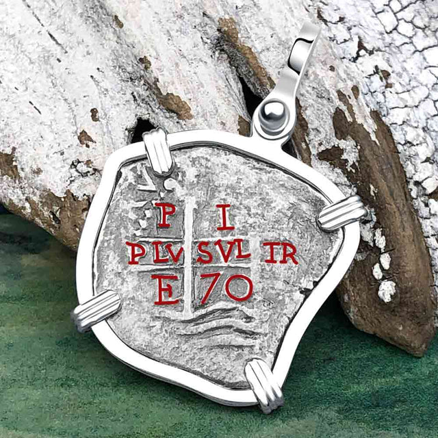 1670 Consolacion Shipwreck Pirate Era Spanish 1 Reale Piece of Eight Sterling Silver Pendant