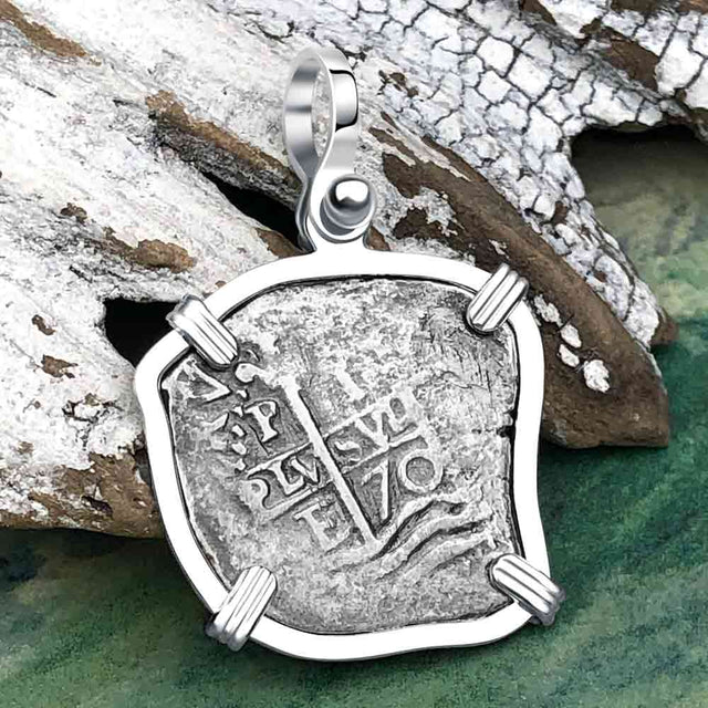 1670 Consolacion Shipwreck Pirate Era Spanish 1 Reale Piece of Eight Sterling Silver Pendant