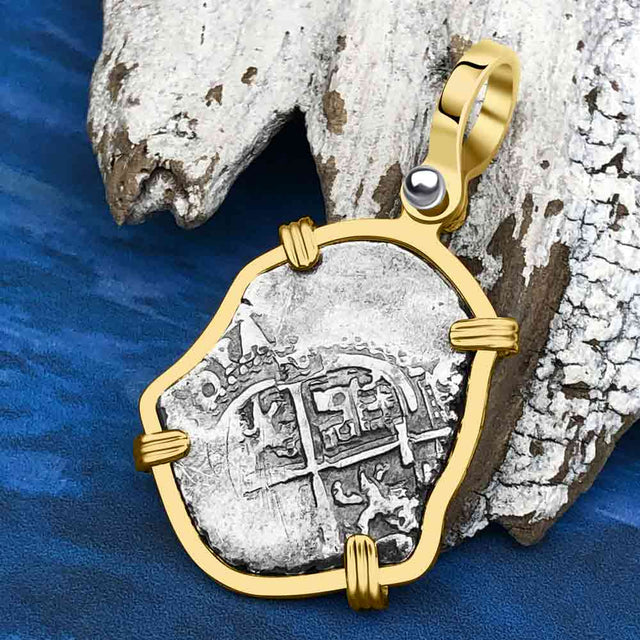 1670 Consolacion Shipwreck Pirate Era 1 Reale Cob Piece of 8 14K Gold Pendant