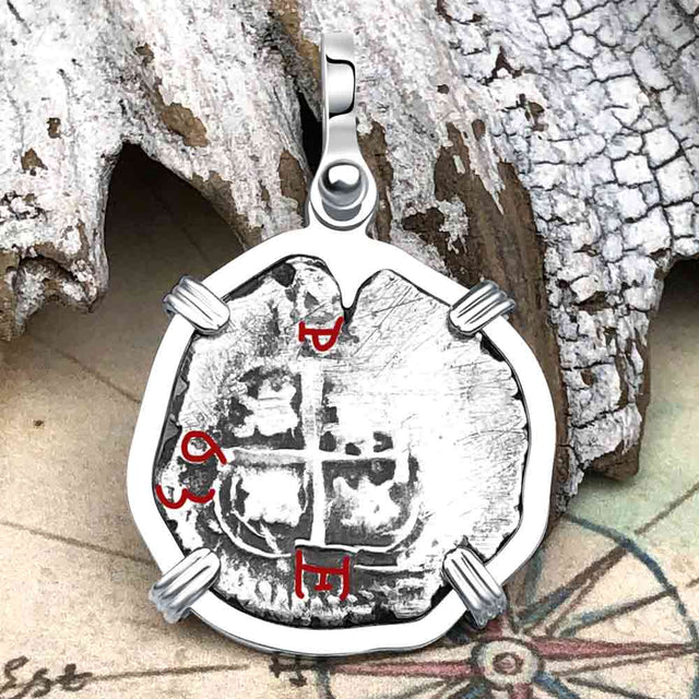 Pirate Era 1663 Spanish 1 Reale Piece of Eight Sterling Silver Pendant