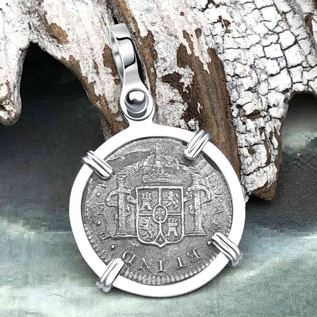 El Cazador Shipwreck 1783 1/2 Reale Piece of 8 Sterling Silver Pendant