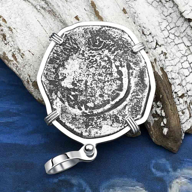 Concepcion Shipwreck 4 Reale Silver Piece of 8 Sterling Silver Pendant